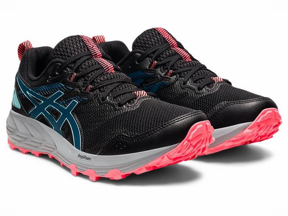 Venta Asics GEL SONOMA 6 Zapatillas Trail Running Mujer Negros Turquesa Oscuro